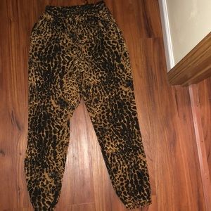 SOLD! leopard polyester joggers